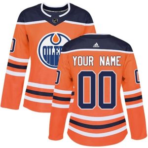 Damen Edmonton Oilers Trikot Benutzerdefinierte Orange Authentic